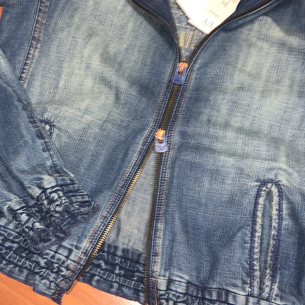 NWT Armani Exchange Denim Jacket with Back Design - Picture 5 of 10